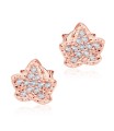 Leaf CZ Stone Silver Ear Stud STS-5106